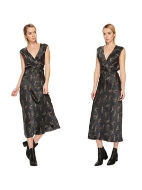 Vince 100% Silk Wrap Dress – Size Small – Elegant Midi